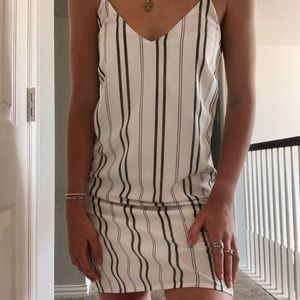 White Striped Shift Dress